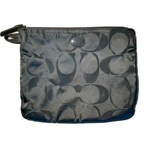 Womens Coach Monogram Black "C" Zipper Makeup Bag